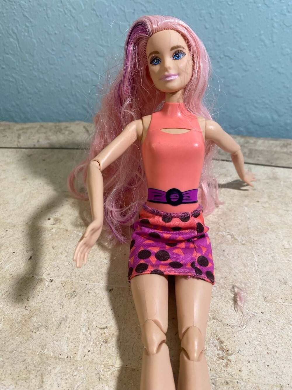 Barbie Pop Reveal Fruit Series Pink Hair Articulated Doll